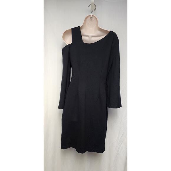 IMNYC ISAAC MIZRAHI Cutout/Cold Shoulder Bodycon Knee Length Dress Black Size M - Picture 2 of 7
